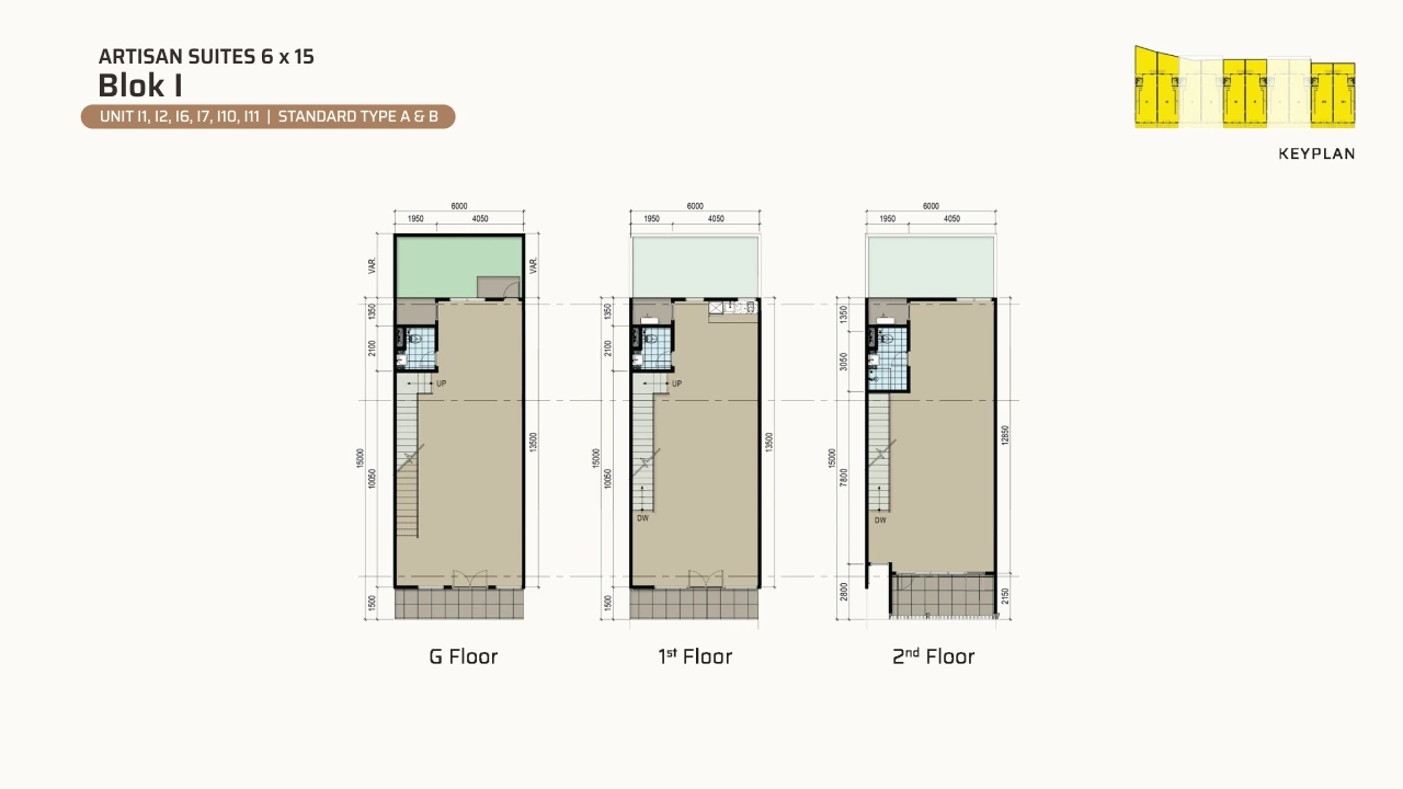 Floor plan of Artisan Suites Block I, Standard Type A & B (units I1, I2, I6, I7, I10, I11)