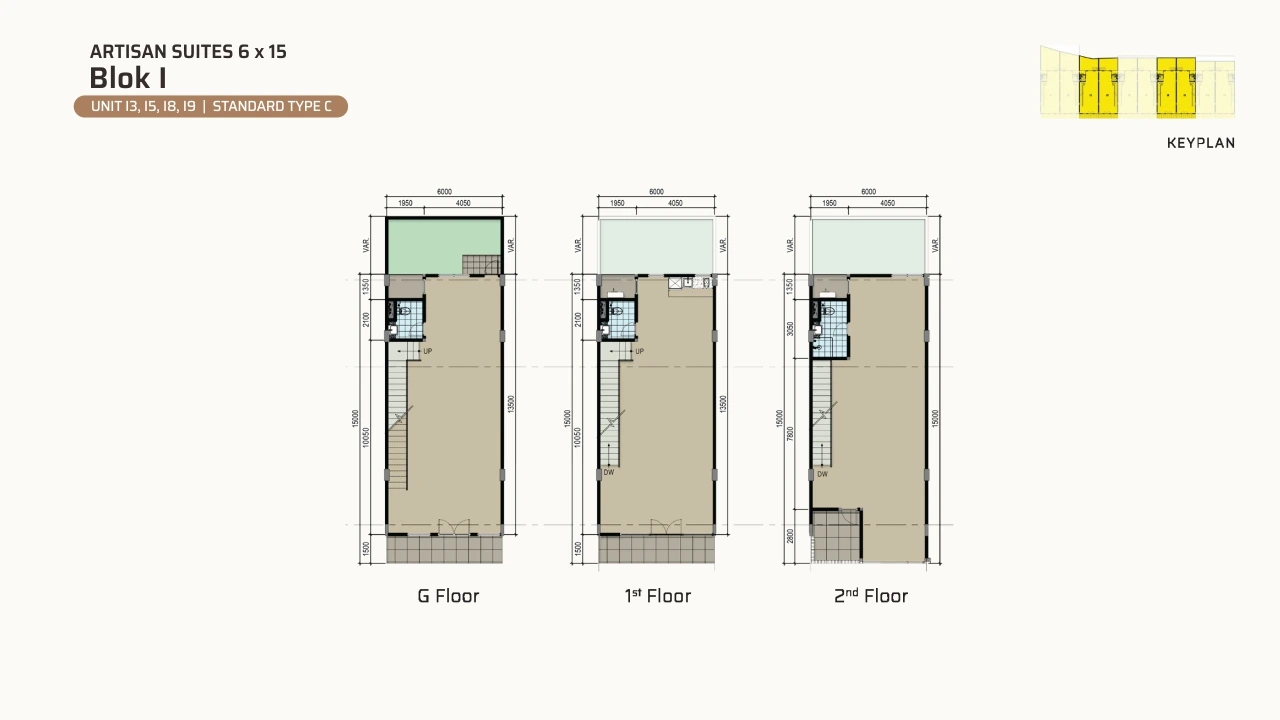 Floor plan of Artisan Suites Block I, Standard Type C (units I3, I5, I8, I9)